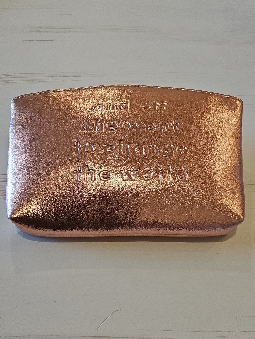 ipsi Metallic Rose Gold Cosmetic Pouch Inspirational Quote